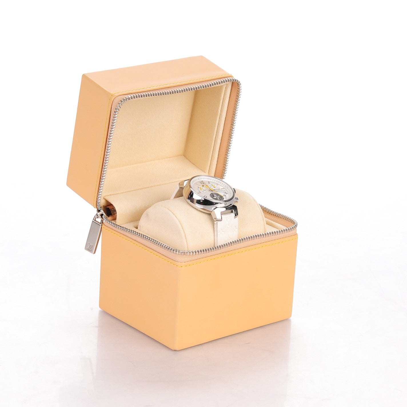 Louis Vuitton Stainless Steel Rubber Mother of Pearl 34mm Tambour Lovely Cup Quartz Watch 2 of 10