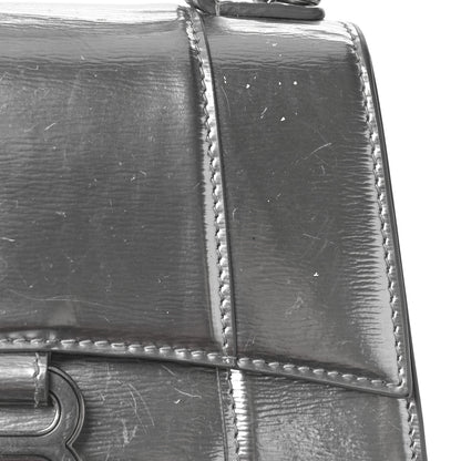 Balenciaga Metallic Textured Calfskin Hourglass Top Handle Bag XS Silver 12 of 14