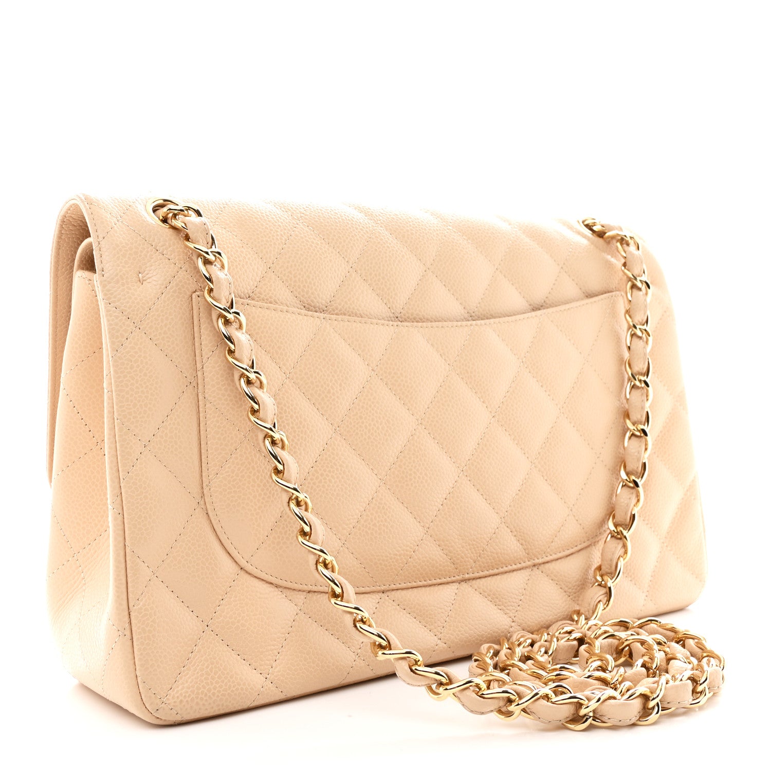 Chanel Caviar Quilted Jumbo Double Flap Beige 3 of 10