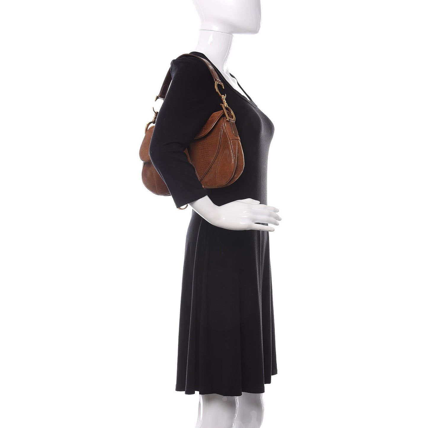 Lizard Double Saddle Bag Brown