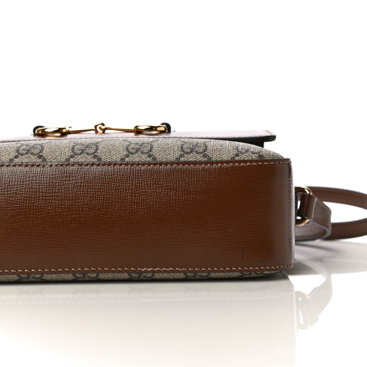 Gucci GG Supreme Monogram Small Horsebit 1955 Shoulder Bag Beige Brown Sugar 18 of 22