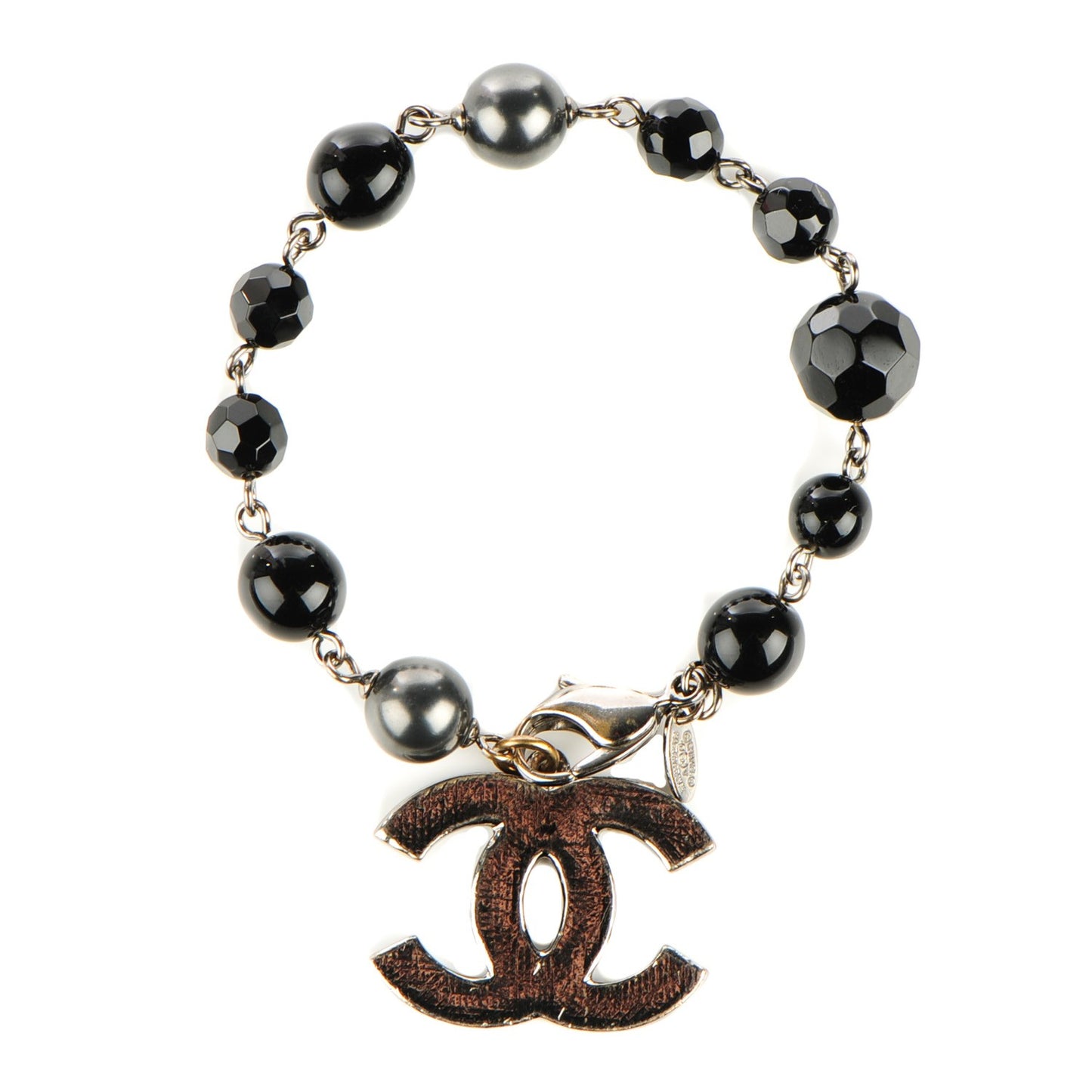 Beaded CC Bracelet Black