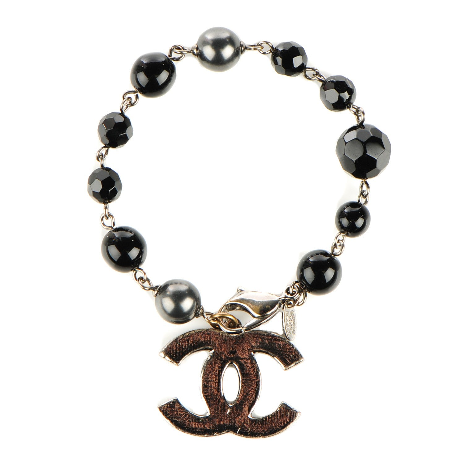 Chanel Beaded CC Bracelet Black 1 of 4