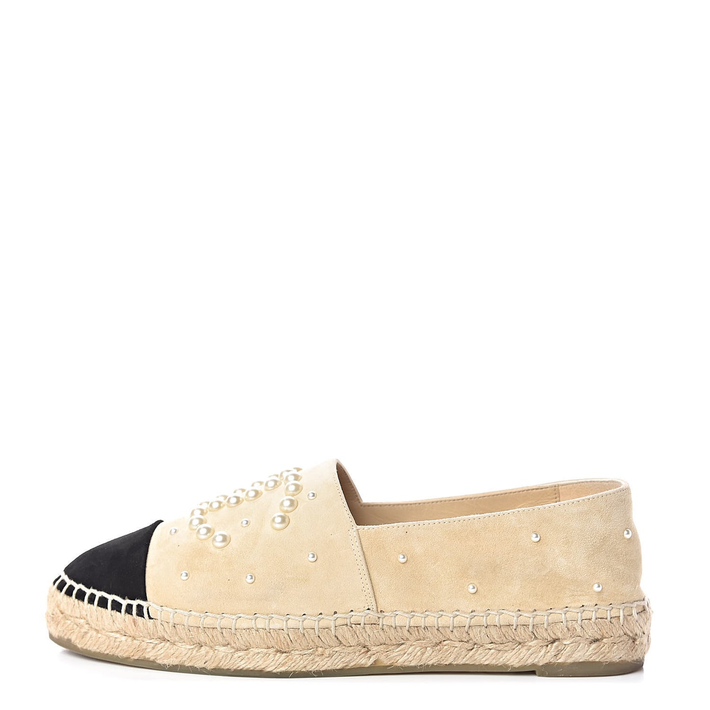 Suede Pearl CC Espadrilles 38 Beige Black