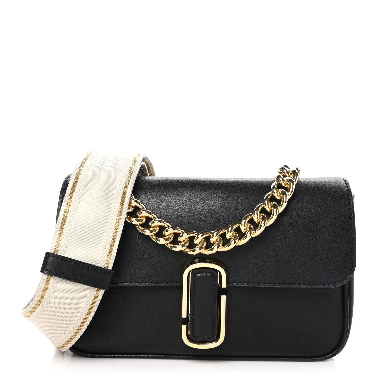 Marc Jacobs Calfskin The J Marc Shoulder Bag Black 1 of 9