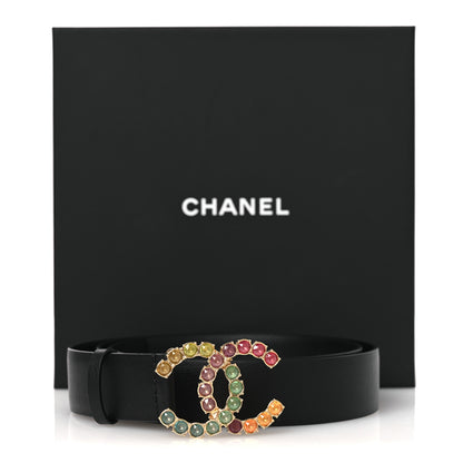 Chanel Calfskin Crystal CC Belt 85 34 Black Multicolor 9 of 9