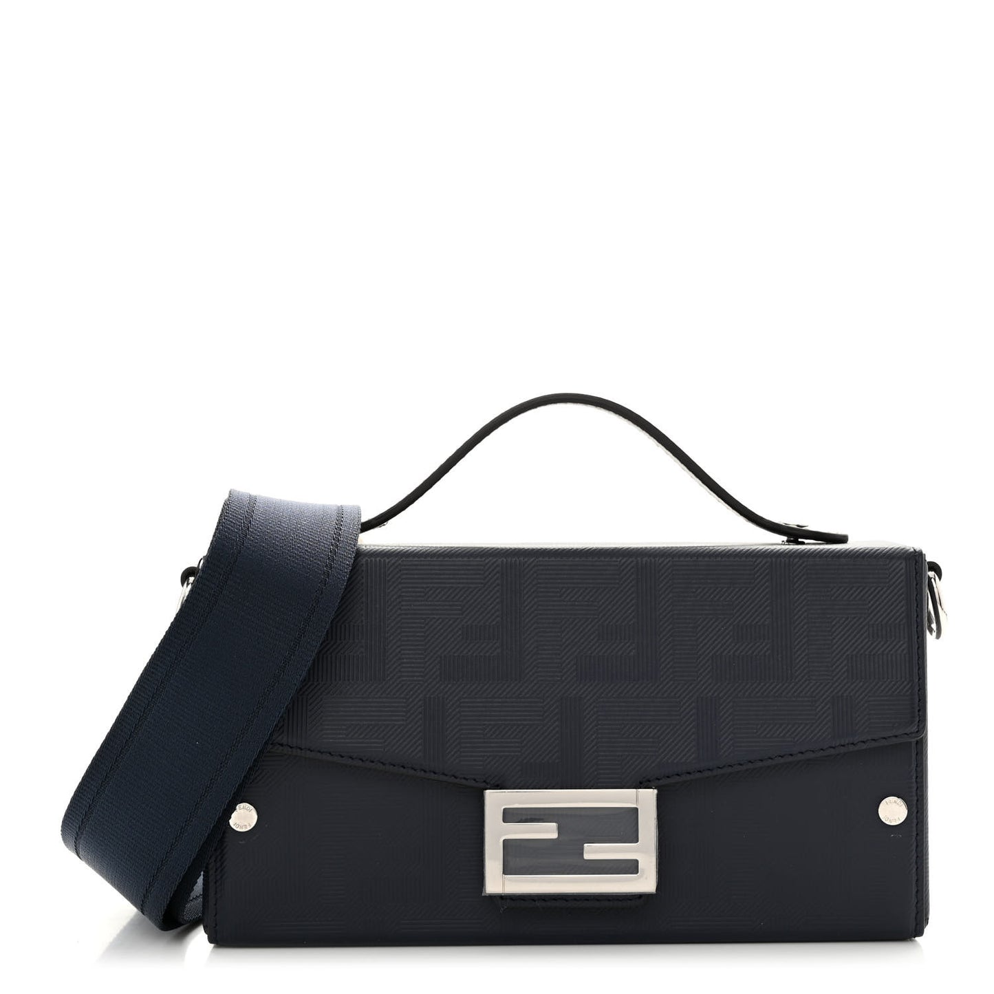 Vitello King FF Lines Embossed Baguette Soft Trunk Midnight