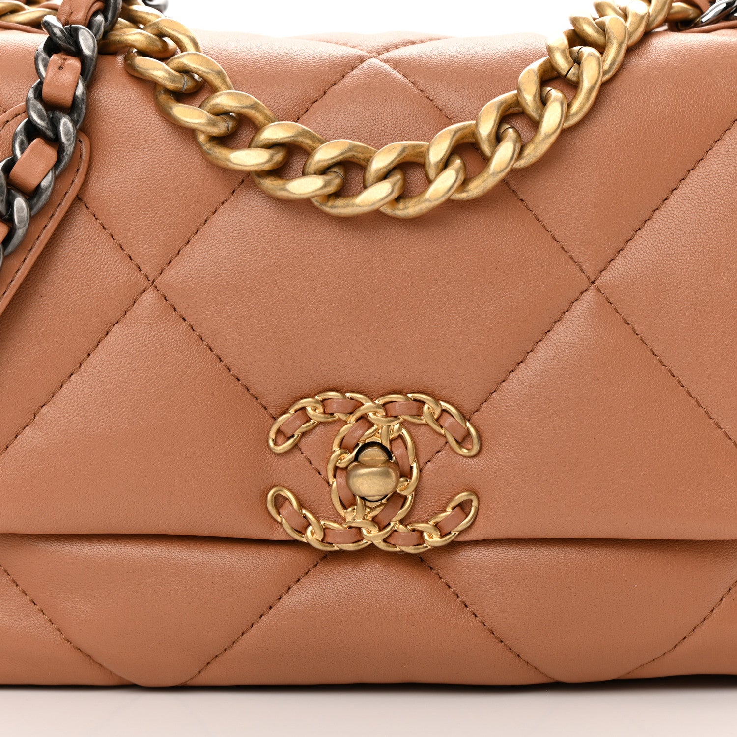 Chanel Lambskin Quilted Medium Chanel 19 Flap Brown 8 of 12