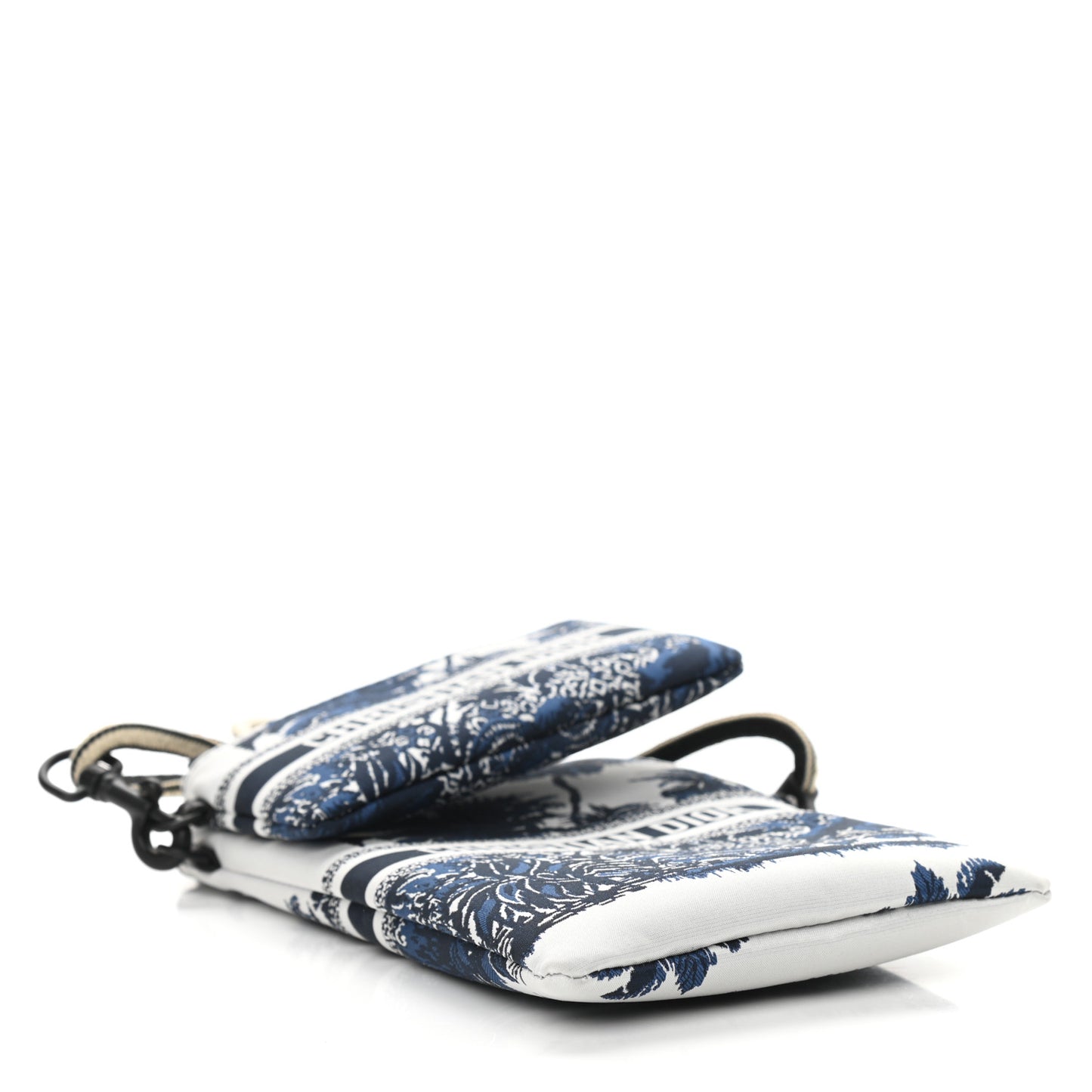 Technical Fabric Embroidered Palm Tree Toile De Jouy DiorTravel Multifunction Pouch Blue