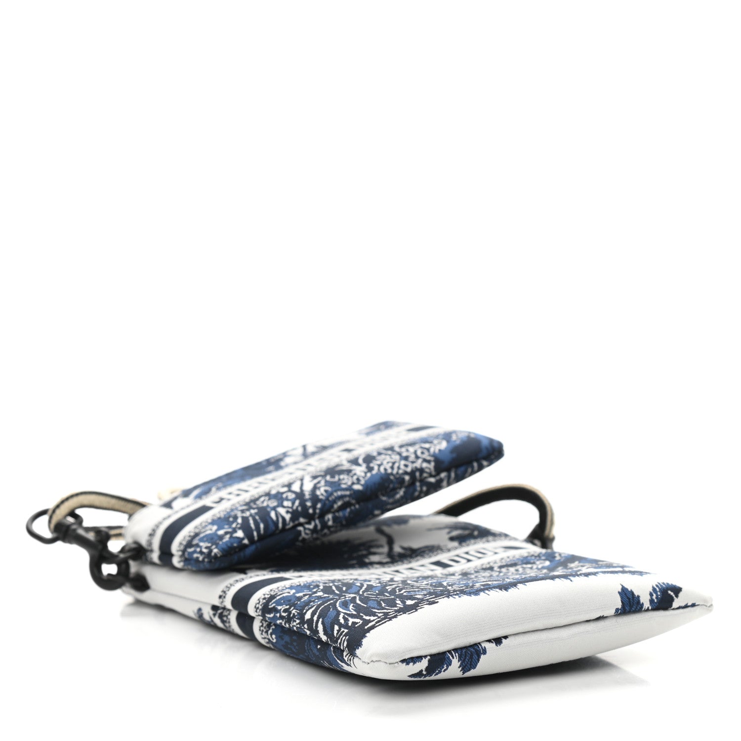 Christian Dior Technical Fabric Embroidered Palm Tree Toile De Jouy DiorTravel Multifunction Pouch Blue 4 of 10