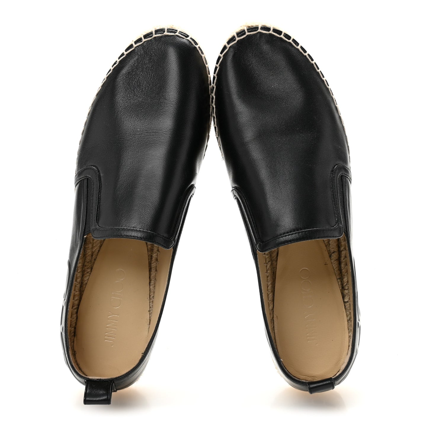 Calfskin Litchi Flat Espadrilles 39 Black