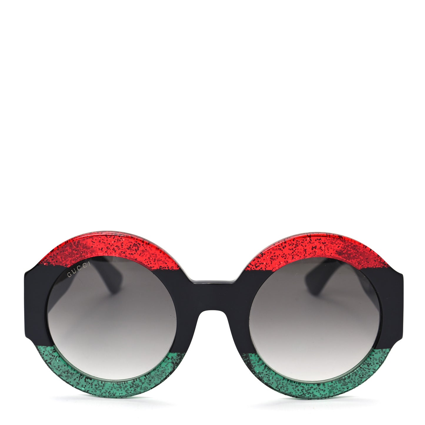 Round Frame GG0084S Sunglasses Glitter Red Green