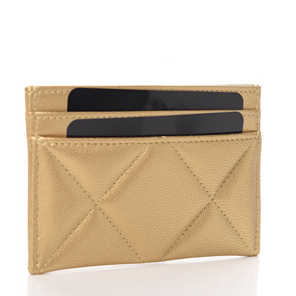 Chanel Metallic Goatskin Quilted Chanel 19 Card Holder Gold 2 of 8
