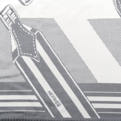 Hermes Wool Sangles en Zig Zag Blanket Gris 3 of 4