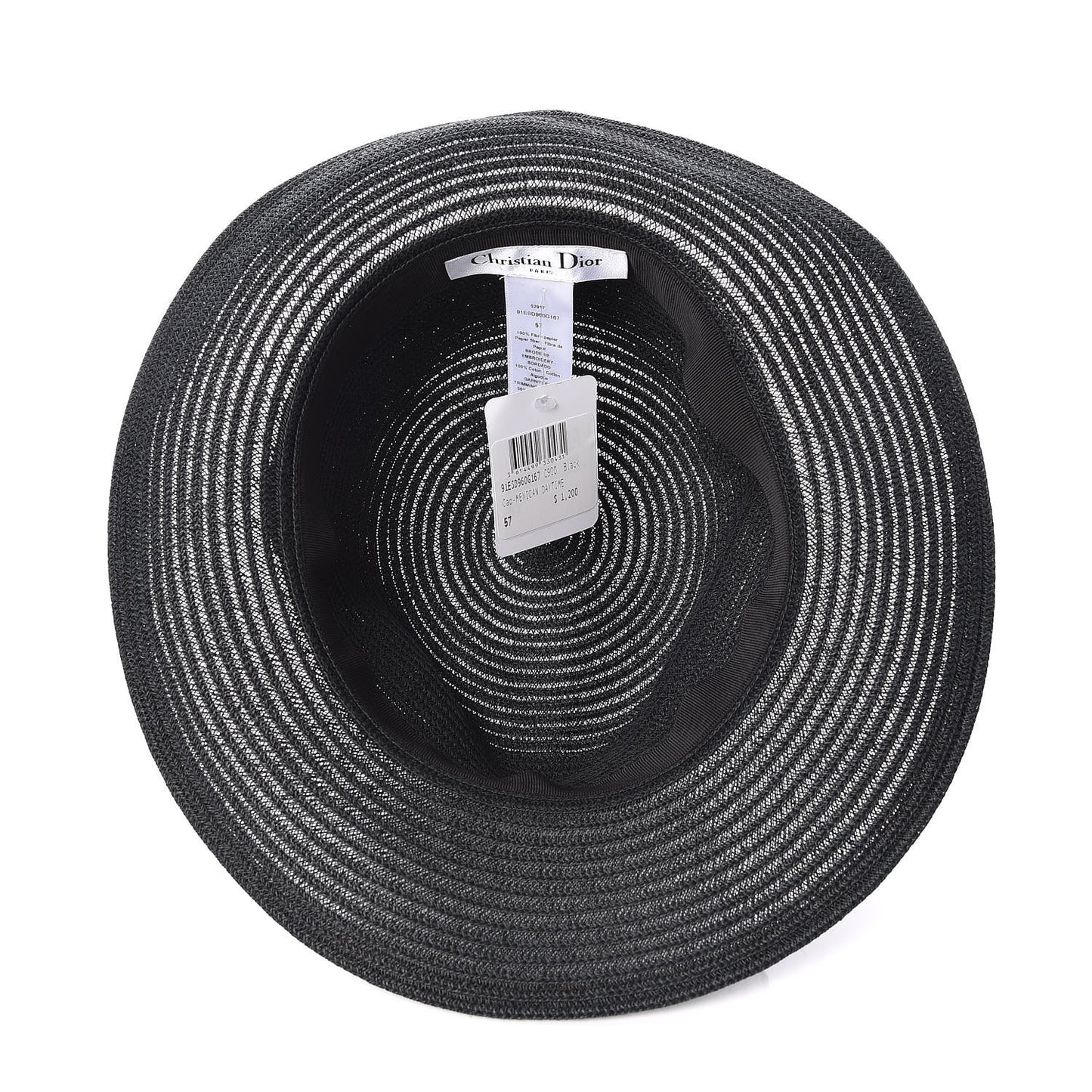 Straw Mexican Daytime Roses Hat 57 Black