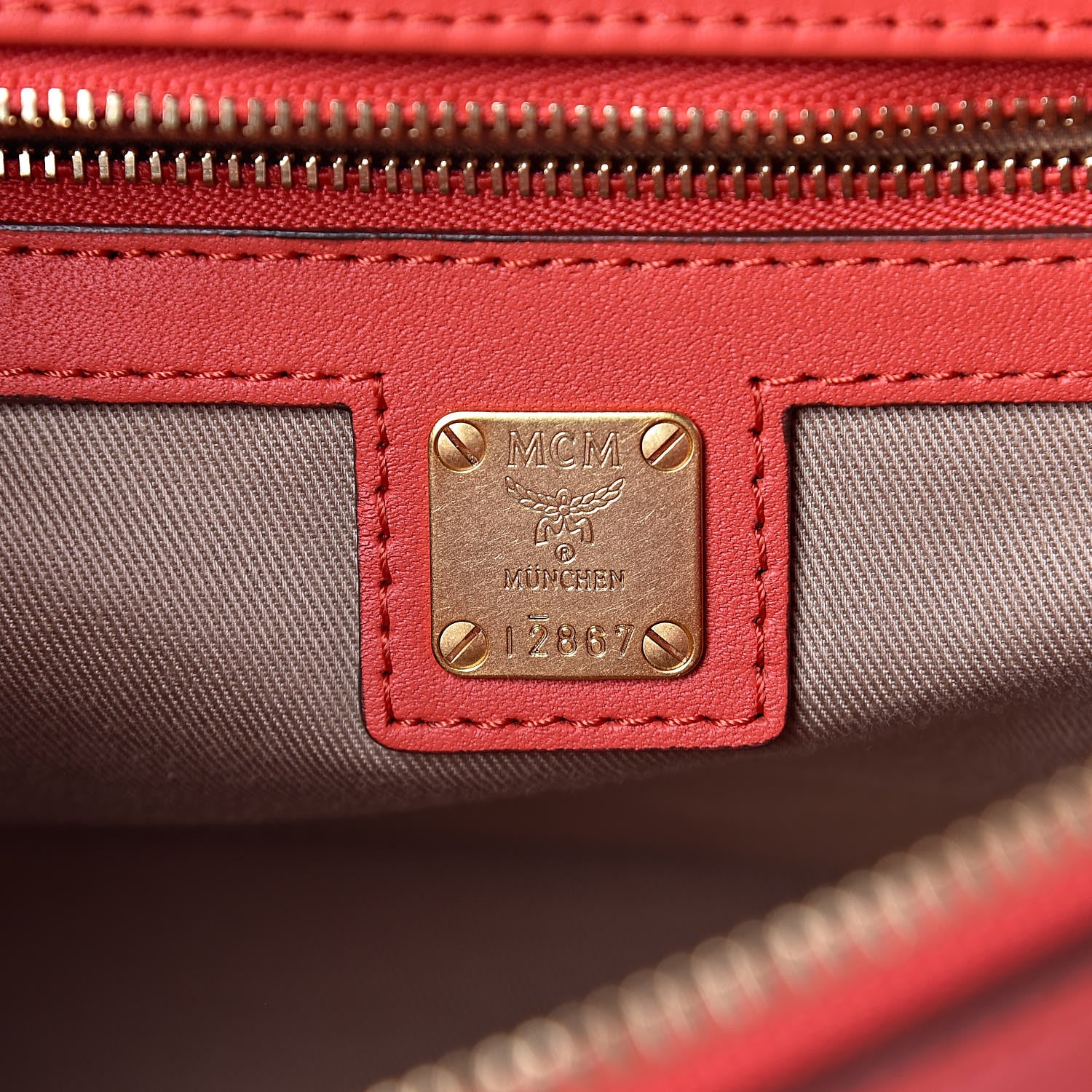 MCM Saffiano Nuovo Tote Hot Coral 6 of 10
