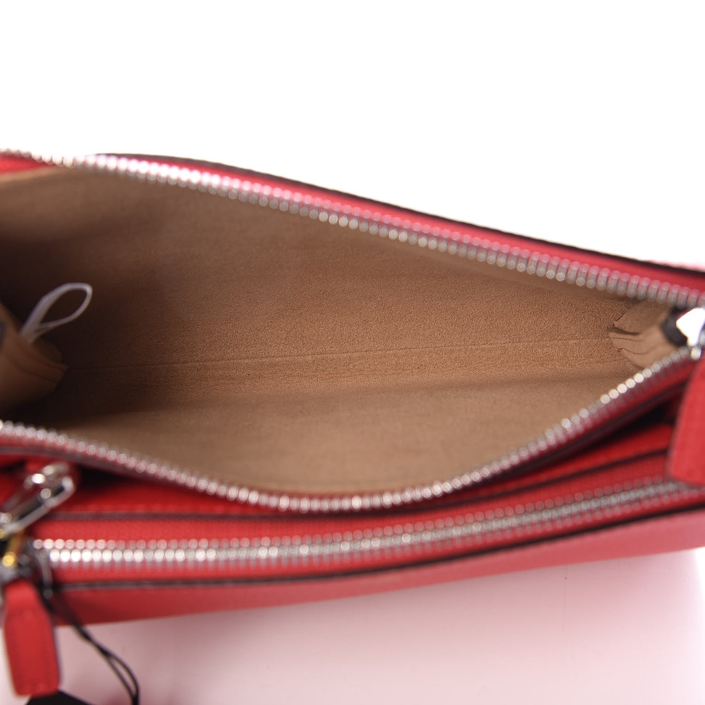 Grained Calfskin Milla Double Crossbody Bag Ruby Red