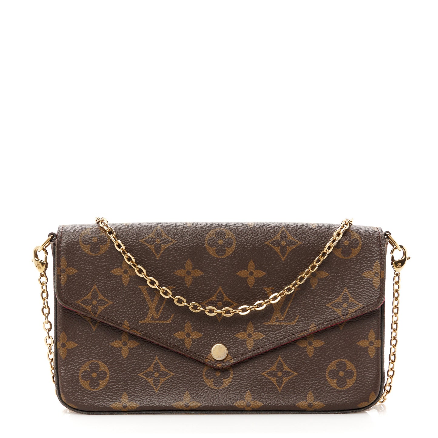 Monogram Pochette Felicie Chain Wallet Fuchsia