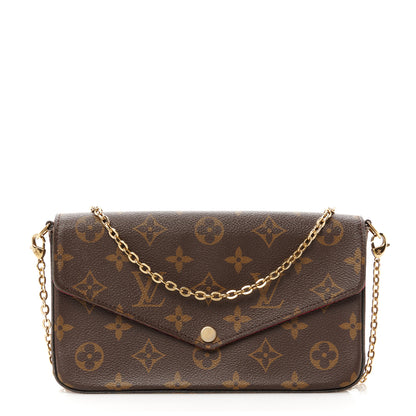 Louis Vuitton Monogram Pochette Felicie Chain Wallet Fuchsia 1 of 11