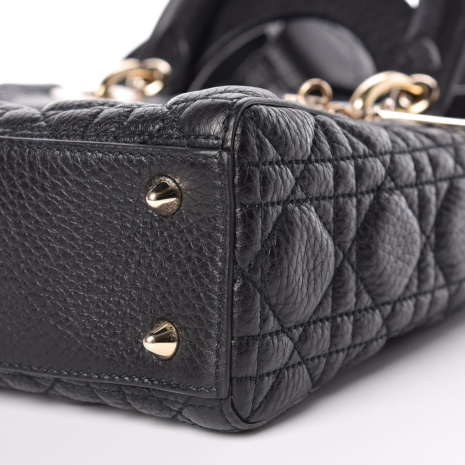 Christian Dior Grained Calfskin Cannage Small Supple Lady Dior Black 9 of 9