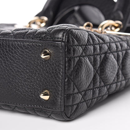 Christian Dior Grained Calfskin Cannage Small Supple Lady Dior Black 9 of 9
