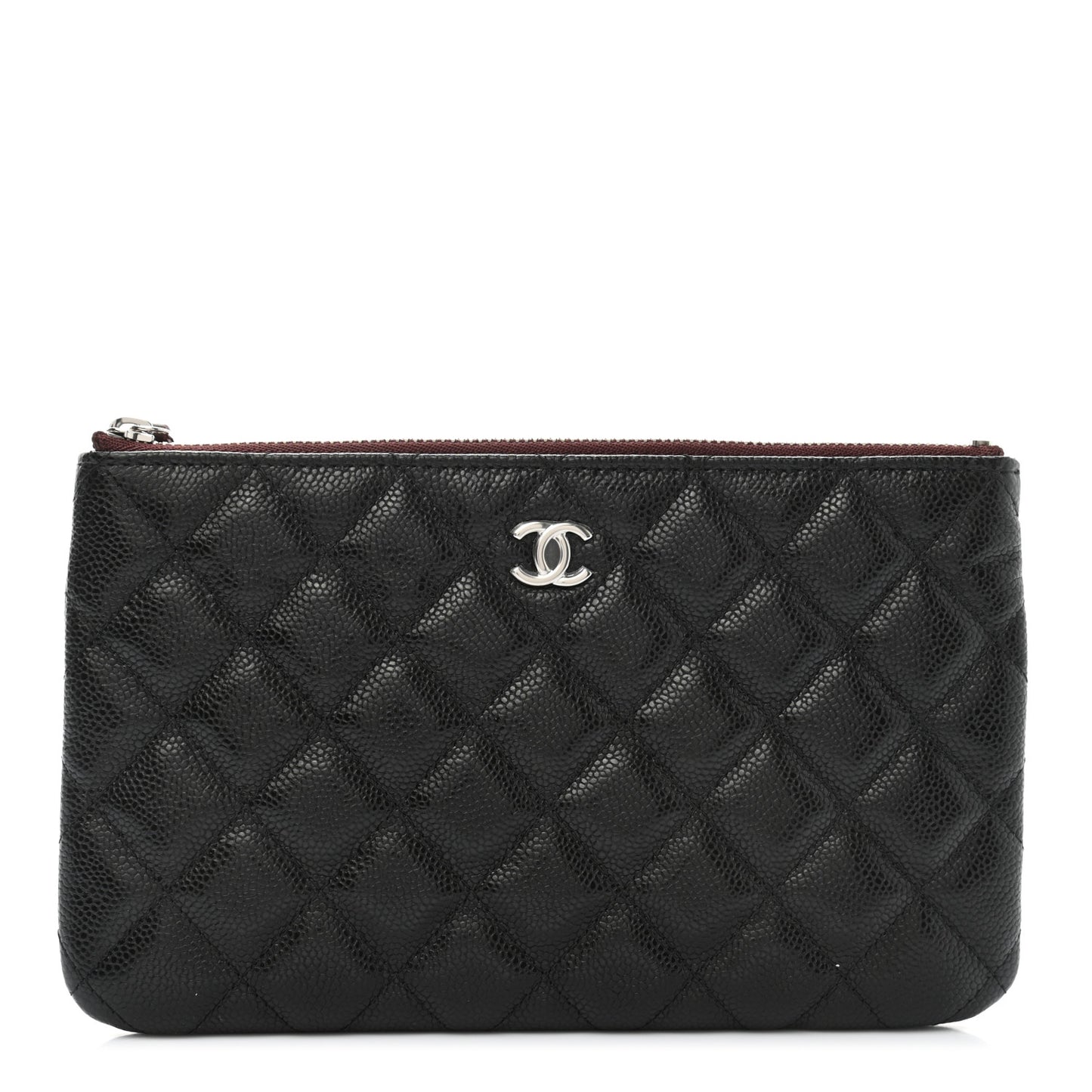 Caviar Quilted Cosmetic Case Black
