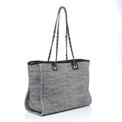 Chanel Straw Lurex Small Deauville Tote Charcoal 2 of 10