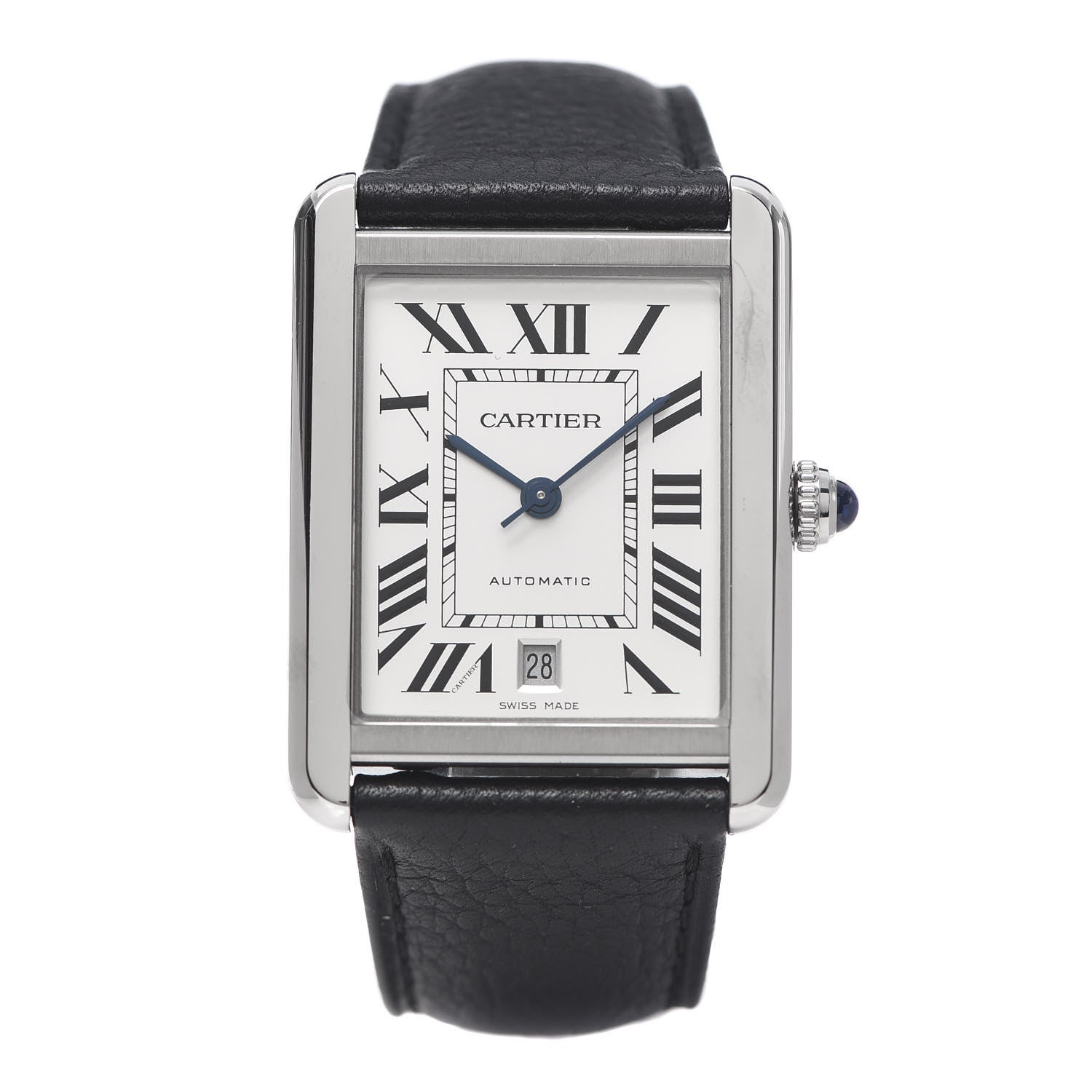 Cartier Stainless Steel Calfskin 31mm Tank Solo Automatic Watch 1 of 9