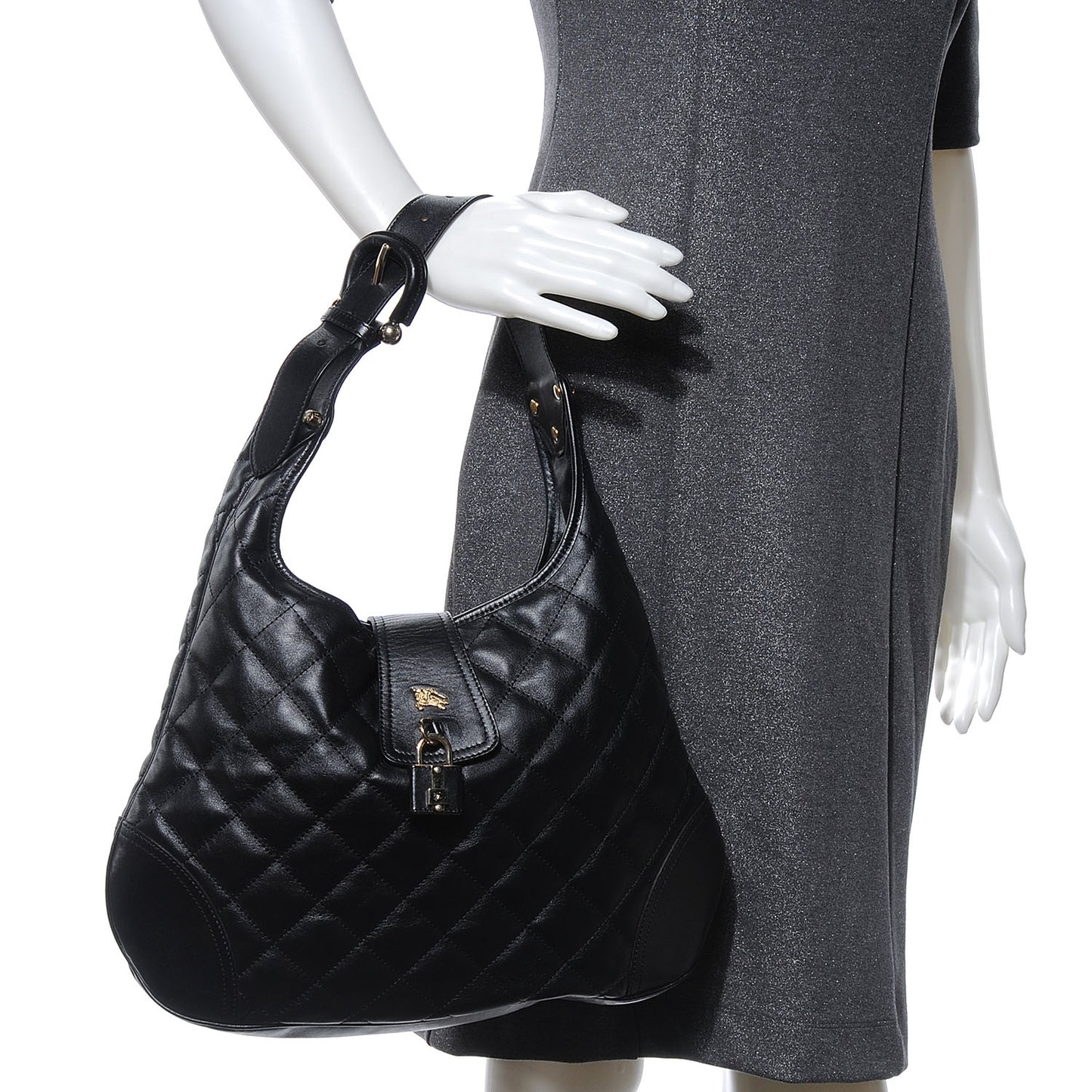 Leather Quilted Brook Hobo Black