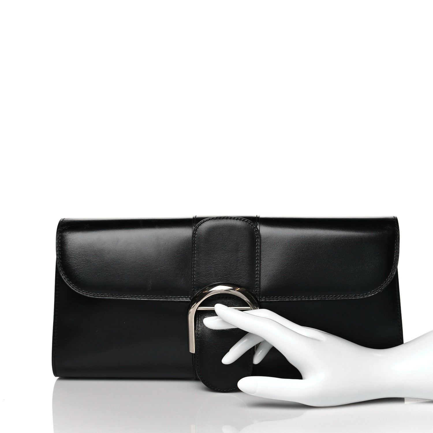 Delvaux Box Calfskin Brillant Clutch Black 2 of 9
