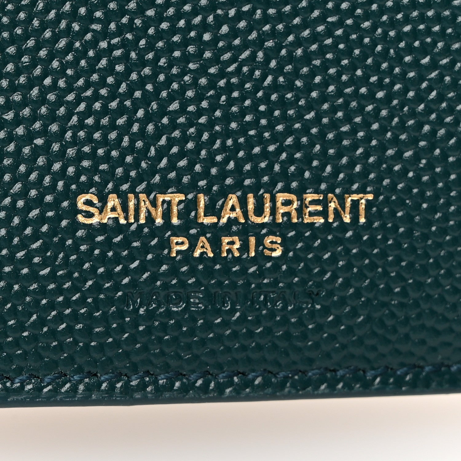 Saint Laurent Grain De Poudre Mixed Matelasse Triquilt Monogram Compact Tri Fold Wallet Sea Turquois 6 of 8