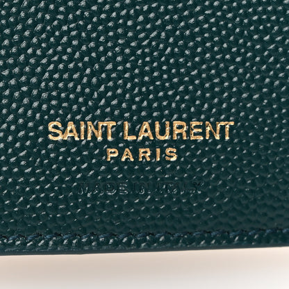 Saint Laurent Grain De Poudre Mixed Matelasse Triquilt Monogram Compact Tri Fold Wallet Sea Turquois 6 of 8