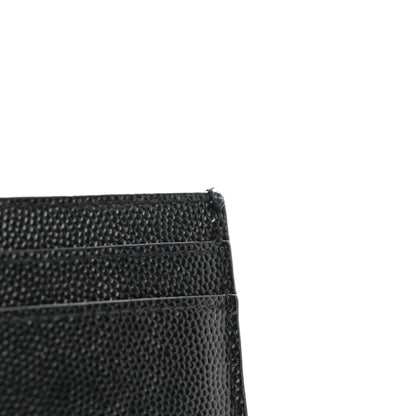 Saint Laurent Grain De Poudre Monogram Credit Card Case Black 7 of 8