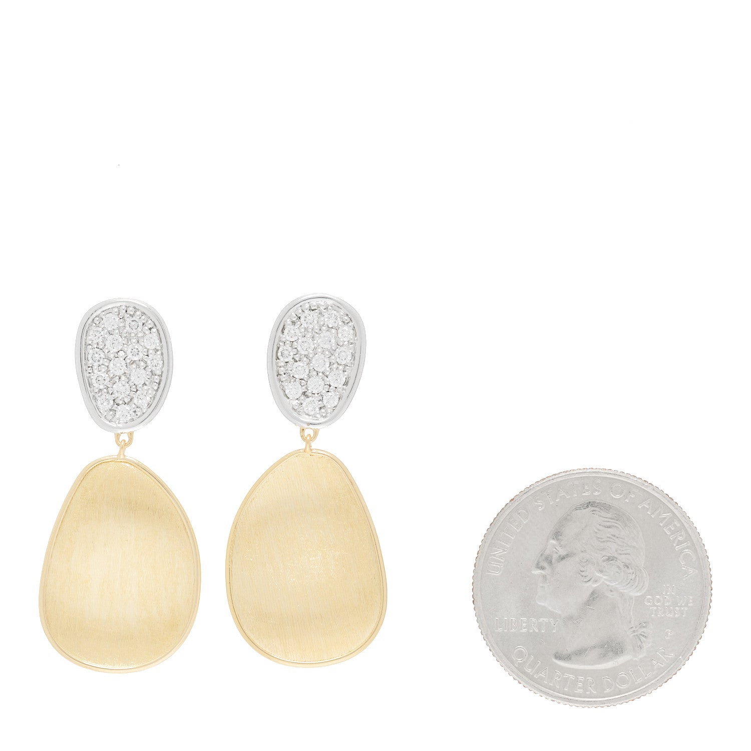 Marco Bicego 18K Yellow Gold Diamond Small Lunaria Earrings 2 of 4
