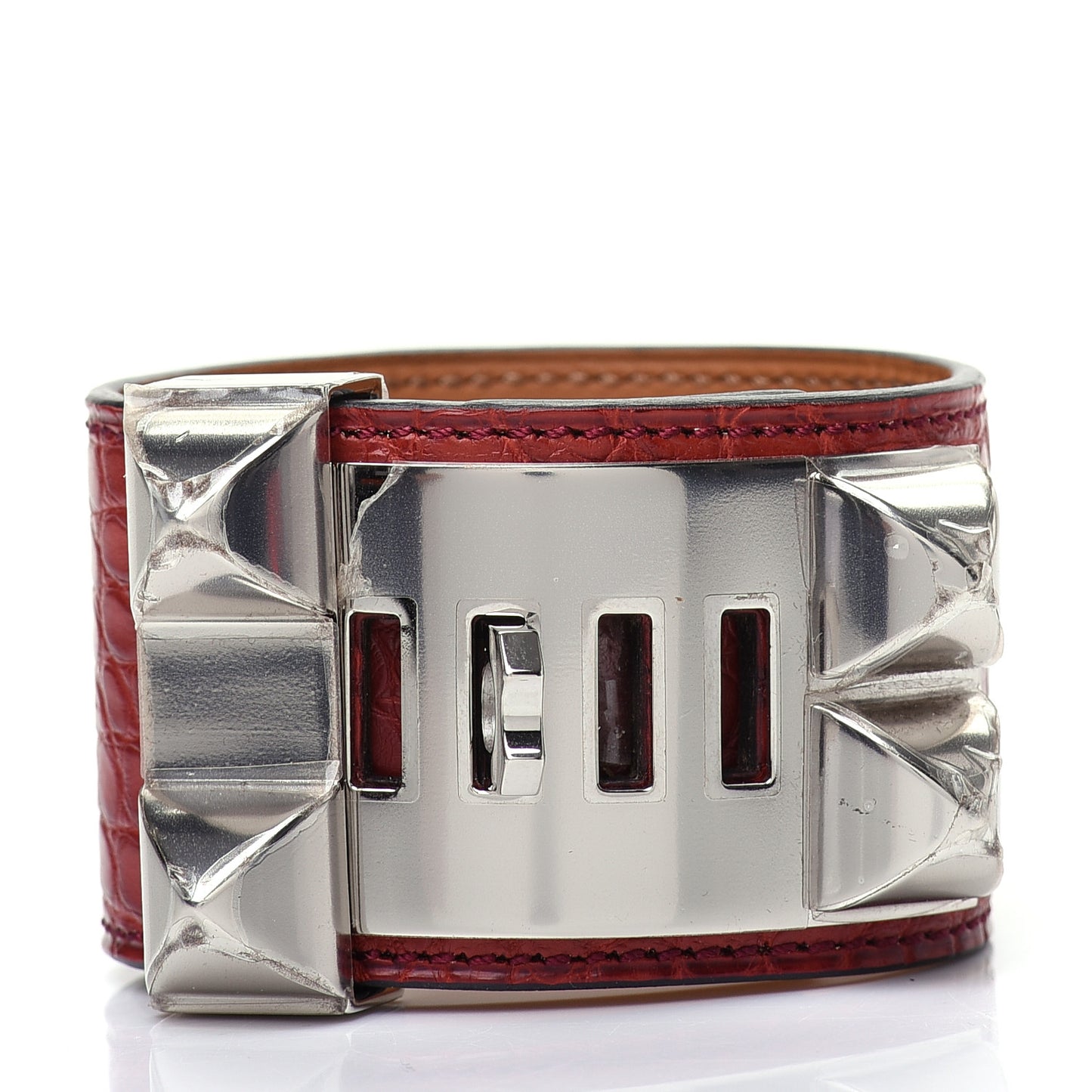 Matte Alligator Collier De Chien CDC Bracelet S Rouge H