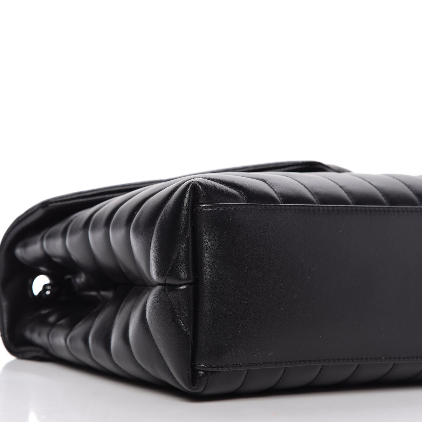 Calfskin Y Quilted Monogram Medium Loulou Chain Satchel Black
