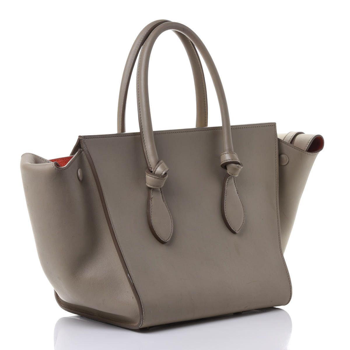 Smooth Calfskin Mini Tie Knot Tote Light Taupe
