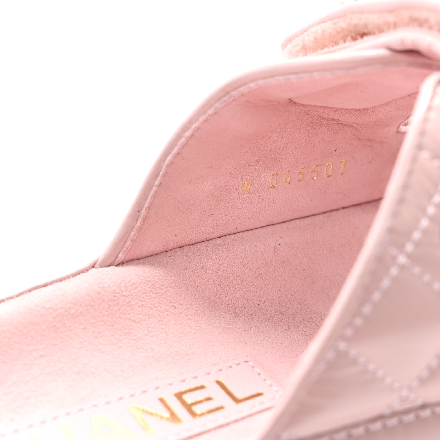 Chanel Shiny Calfskin Crystal Quilted Velcro Dad CC Slide Sandals 38 Light Pink 8 of 8