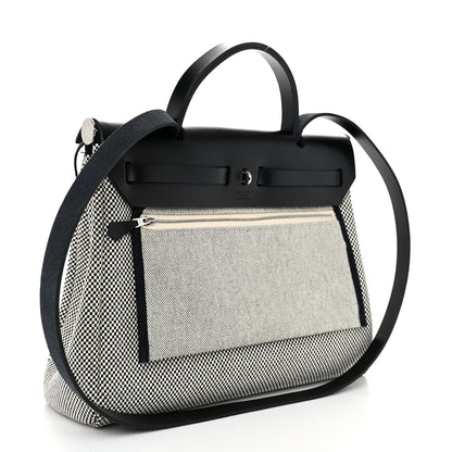 Hermes Vache Hunter Criss Viking Herbag Zip Retourne 31 PM Ecru Black 4 of 12