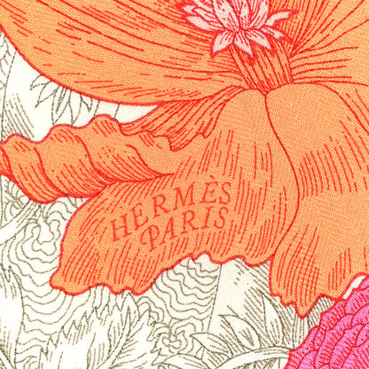 Hermes Cashmere Silk Retour a la Nature Shawl 140 Bleu Ciel Rose Cyclamen Orange 2 of 5