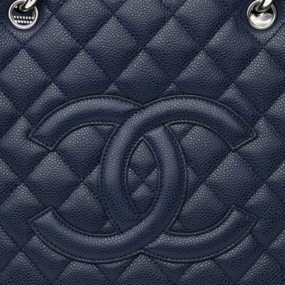 Chanel Caviar Quilted Grand Shopping Tote GST Navy Blue 8 of 11