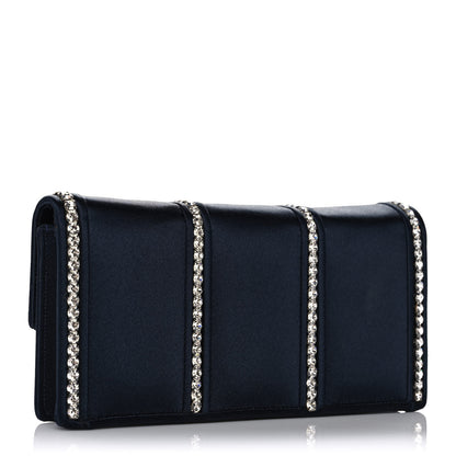 Judith Leiber Crystal Satin Clutch Navy Blue 3 of 12