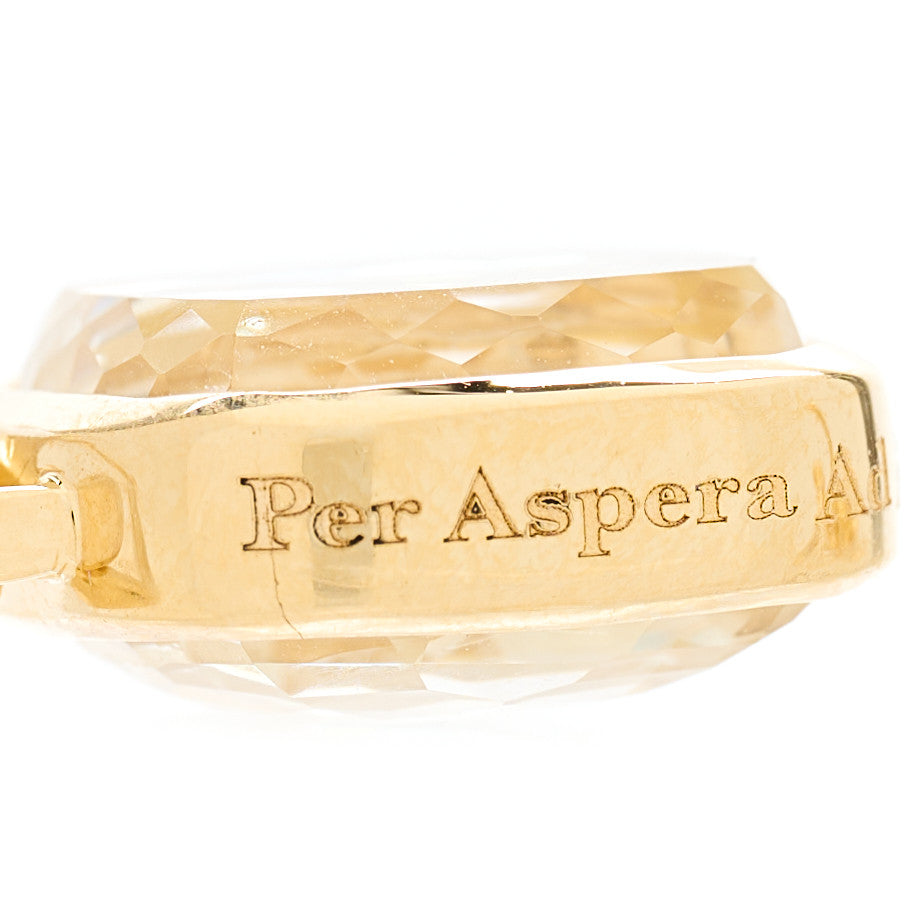 Foundrae 18K Yellow Gold Diamond Quartz Per Aspera Ad Astra Dream Small Pave Star Fob Earrings 3 of 5