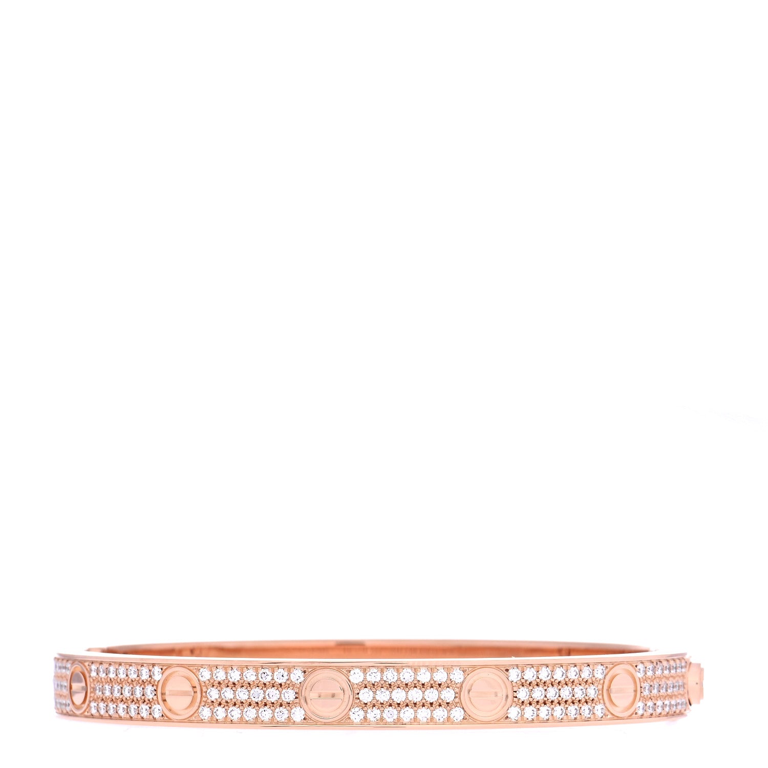 Cartier 18K Pink Gold Diamond LOVE Paved Bracelet 18 3 of 9