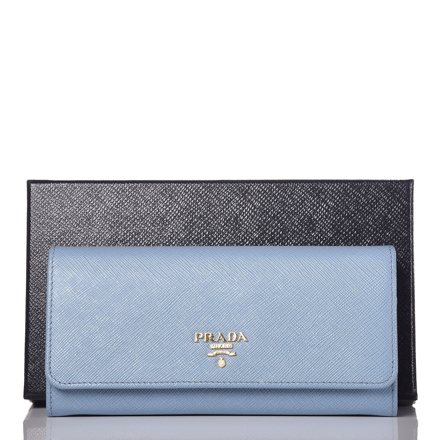 Prada Saffiano Metal Continental Flap Travel Wallet Astrale 11 of 11
