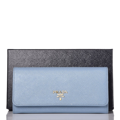 Prada Saffiano Metal Continental Flap Travel Wallet Astrale 11 of 11