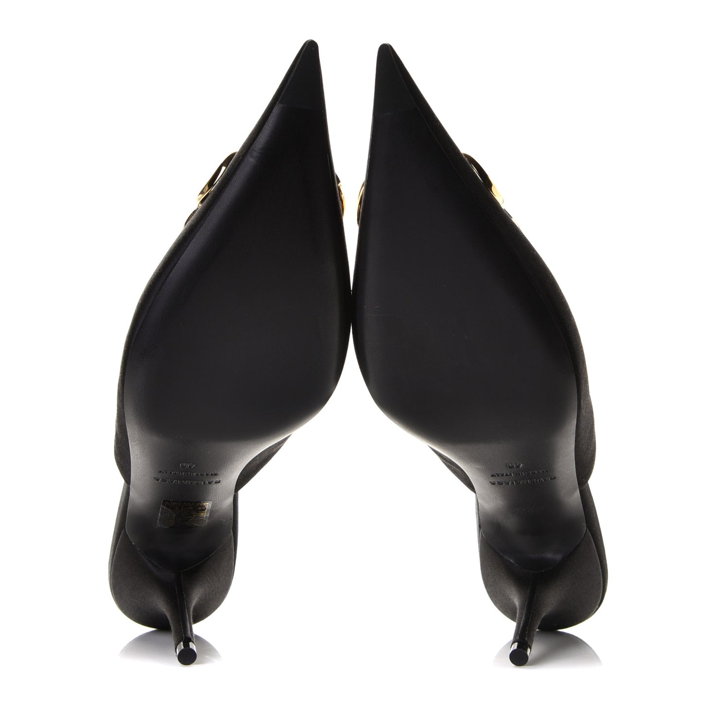 Satin Pointed Toe BB 80mm Mules 40 Black