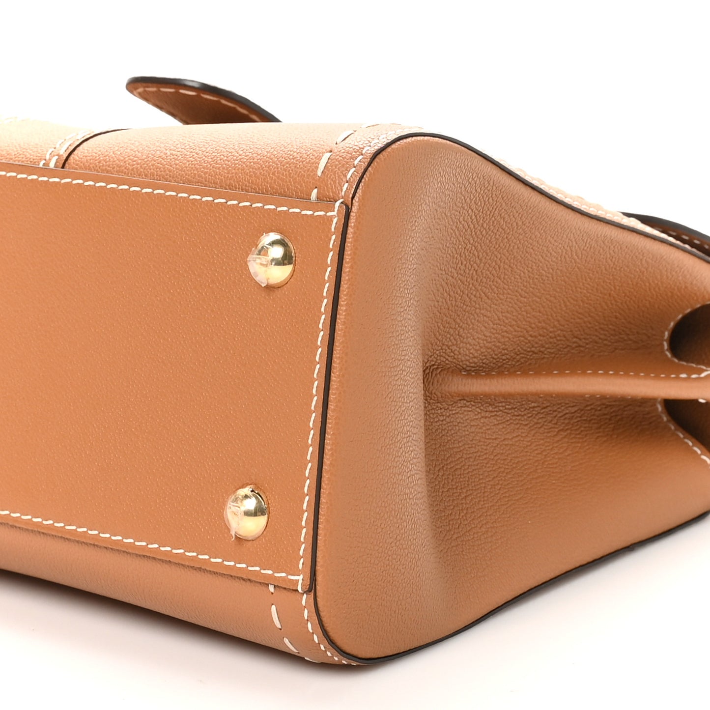 Grained Rodeo Calfskin Surpique PM Brillant Satchel Vegetal Ivory