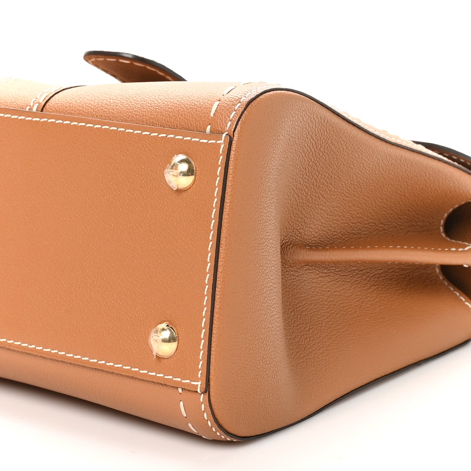 Delvaux Grained Rodeo Calfskin Surpique PM Brillant Satchel Vegetal Ivory 10 of 11