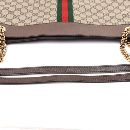 Gucci GG Supreme Monogram Large Rajah Chain Tote Beige New Acero 15 of 16